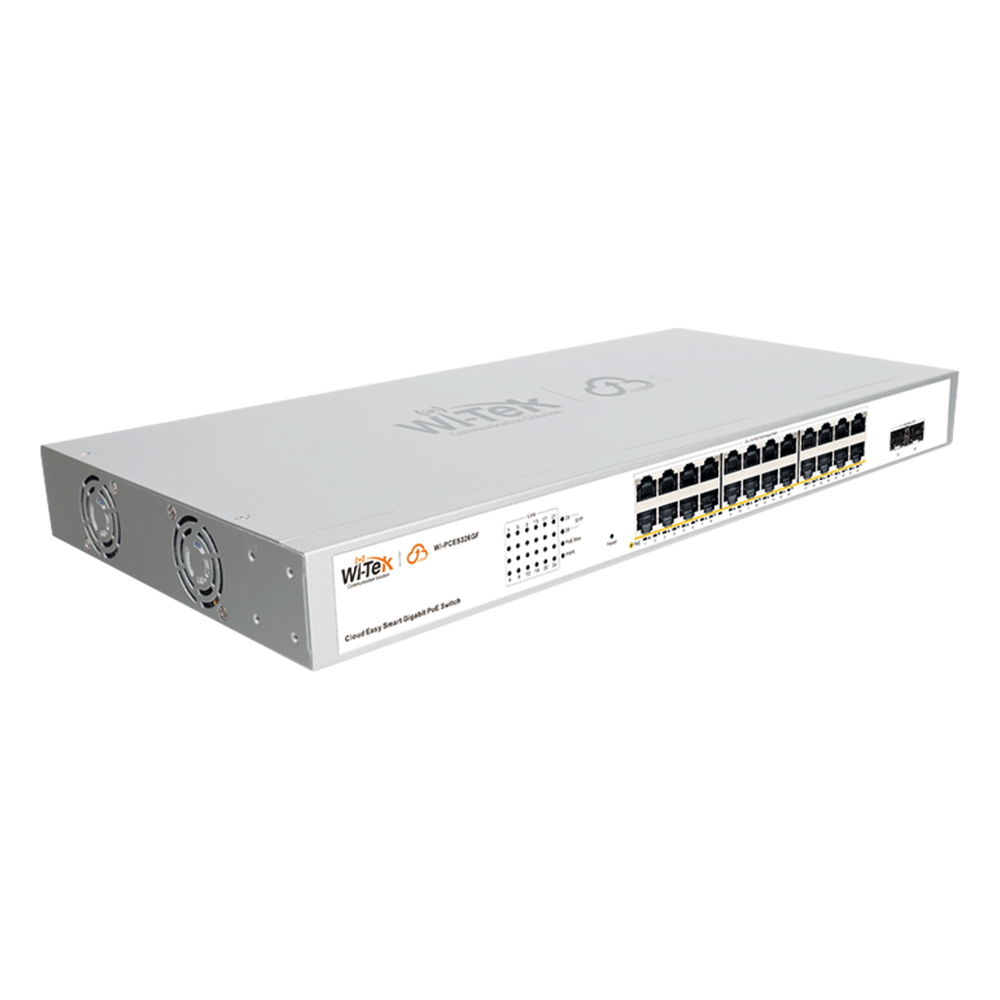 Switch Administrable 24 Puertos Gigabit PoE+ 370W 2 SFP Cloud WI-TEK WI-PCES326GF - Imagen 3