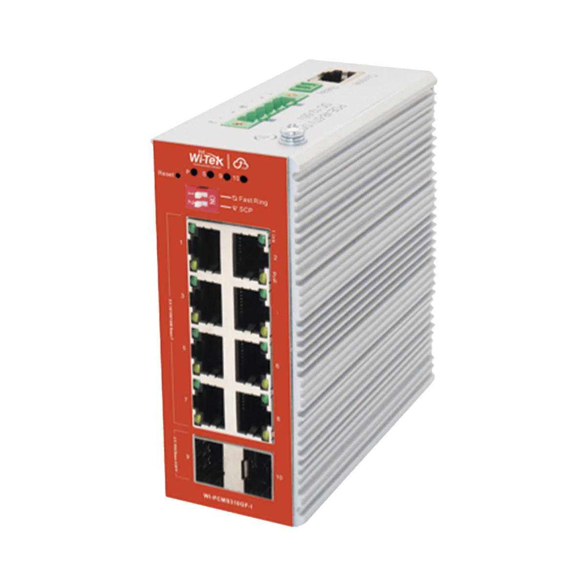 Switches PoEWI - TEKWI-PCMS310GF-ISwitch Industrial PoE+ Administrable 8 Puertos Gigabit 2 SFP 120W Cloud ERSP WI - TEK WI - PCMS310GF - I - SILYMX