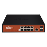 Switch Administrable de 8 puertos Gigabit Ethernet con PoE 802.3 af/at y 24V Pasivo + 2 SFP Gigabit, 150 W WI-TEK - Imagen 1