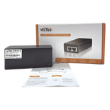 Inyector PoE Gigabit / 30W 802.3af/at / 48V / Alcance 100 m (328 ft) / Plug and Play / CCTV WI-TEK - Imagen 2