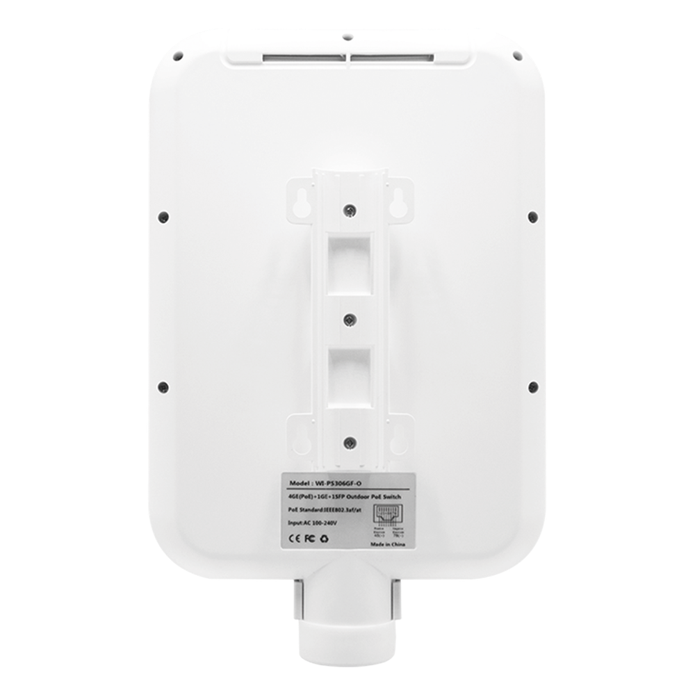 Switch CCTV PoE para exterior / No administrable / Con 4 puertos Gigabit PoE af/at + 1 Puertos Uplink Gigabit + 1 x SFP Gigabit / Presupuesto 65 W / Ideal para Aplicaciones de Videovigilancia WI-TEK - Imagen 2