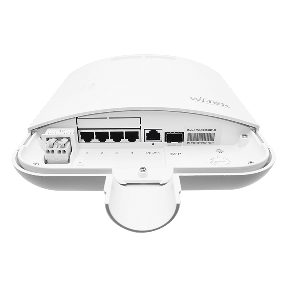 Switch CCTV PoE para exterior / No administrable / Con 4 puertos Gigabit PoE af/at + 1 Puertos Uplink Gigabit + 1 x SFP Gigabit / Presupuesto 65 W / Ideal para Aplicaciones de Videovigilancia WI-TEK - Imagen 3