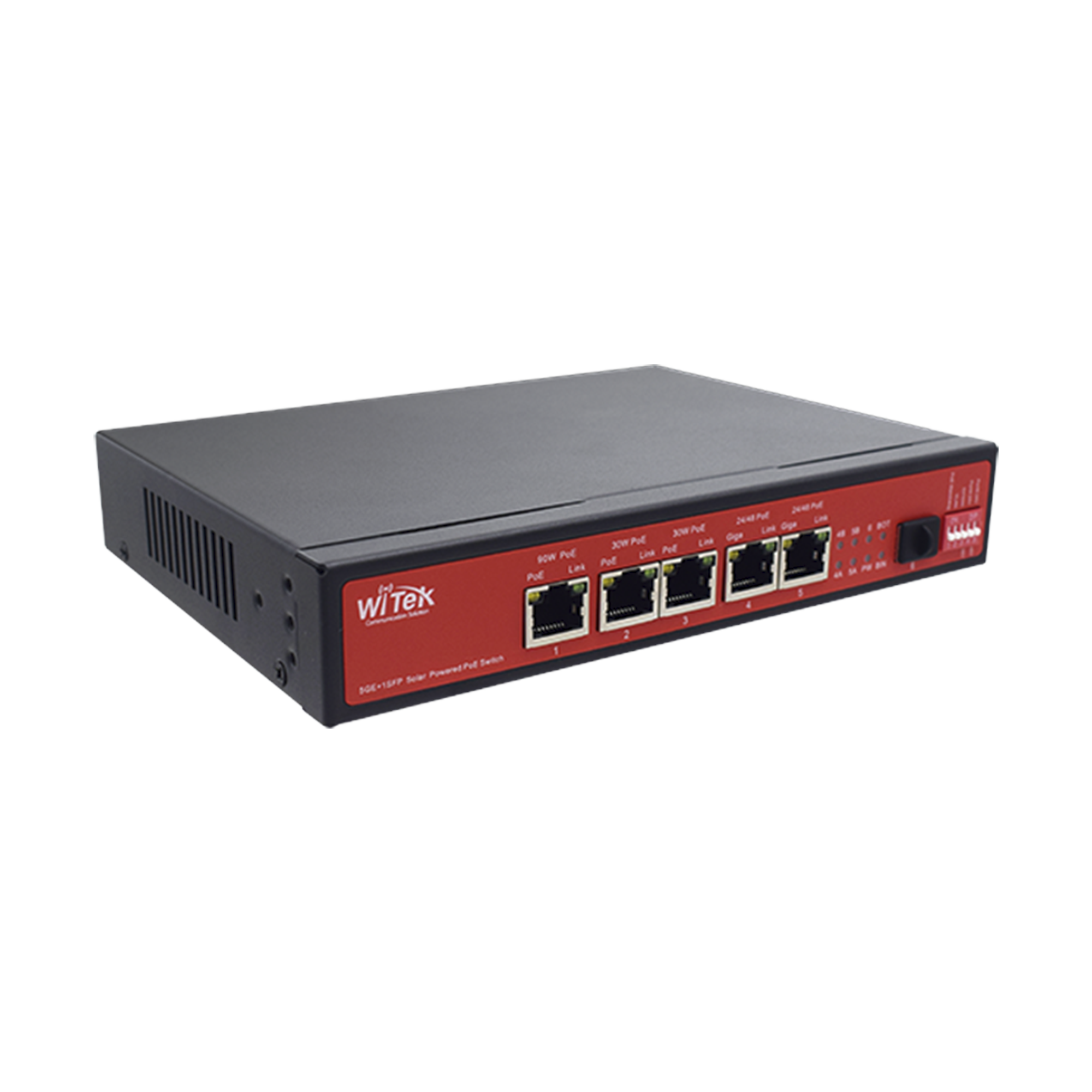 Controlador Solar de 15A con Switch PoE / 1 Puertos Gigabit PoE 802.3 bt / 2 Puertos PoE 802.3 af/at / 2 Puertos PoE Pasivo 24/48 Vcc / 1 Puerto SFP / No administrable WI-TEK - Imagen 3