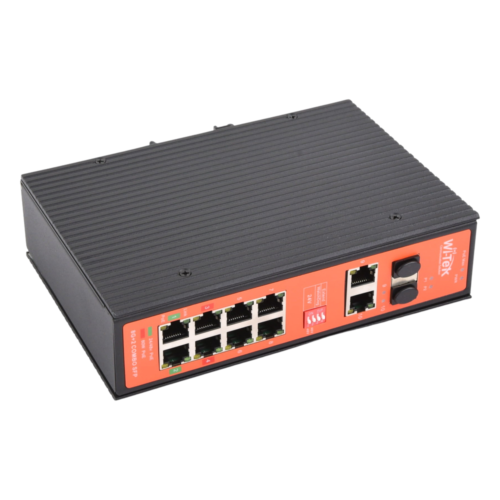 Switch Industrial PoE++ y pasivo de 24V, no administrable con 8 puertos Gigabit + 2 SFP combo WI-TEK - Imagen 5