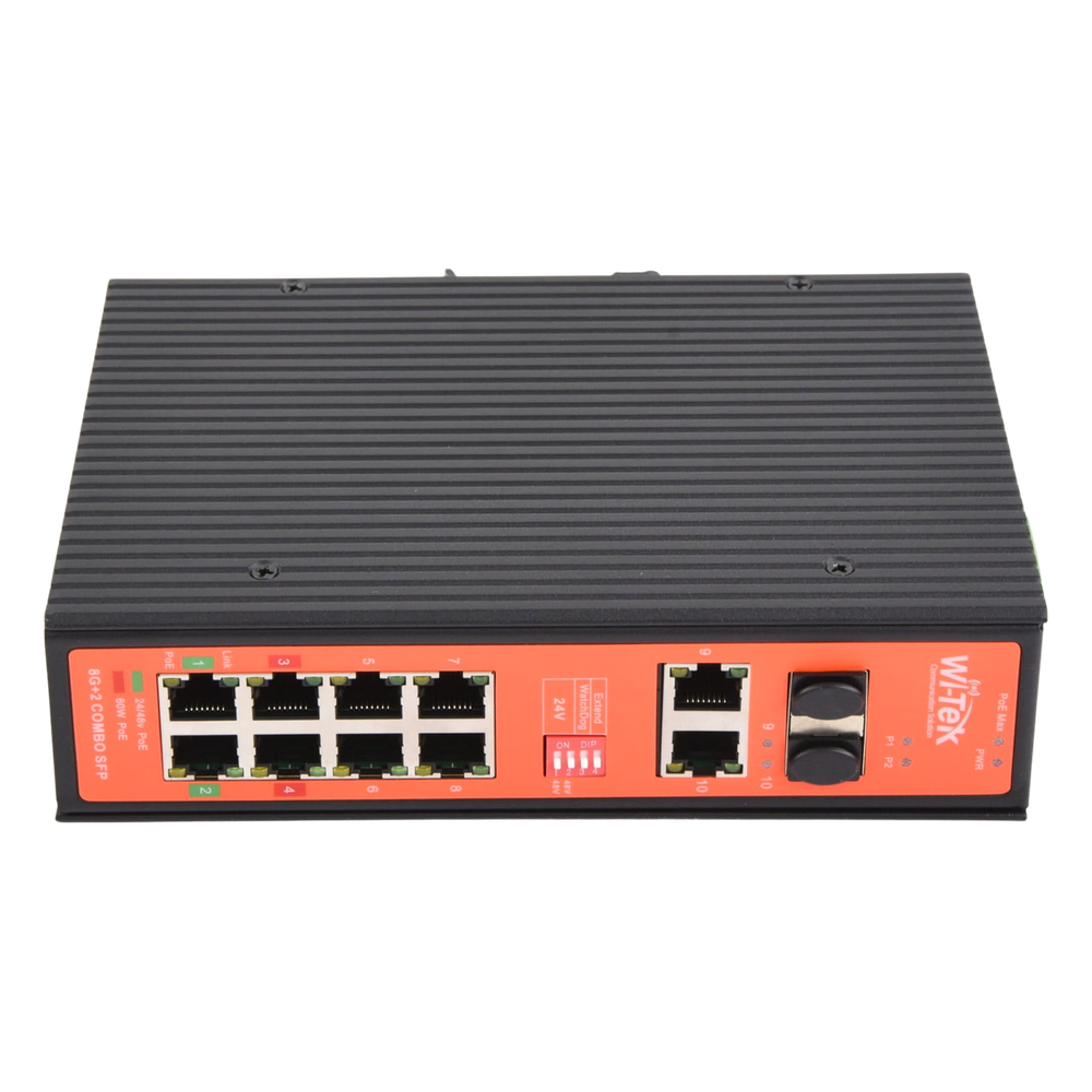 Switch Industrial PoE++ y pasivo de 24V, no administrable con 8 puertos Gigabit + 2 SFP combo WI-TEK - Imagen 6