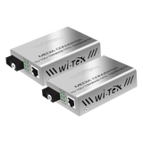 Convertidor de Medios / Alcance 20 km / 1 Puerto SC/UPC 1000 Mbps / 1 Puerto RJ45 1000 Mbps / Longitud de Onda Tx 1310nm Rx 1550nm / Par A y B WI-TEK - Imagen 1