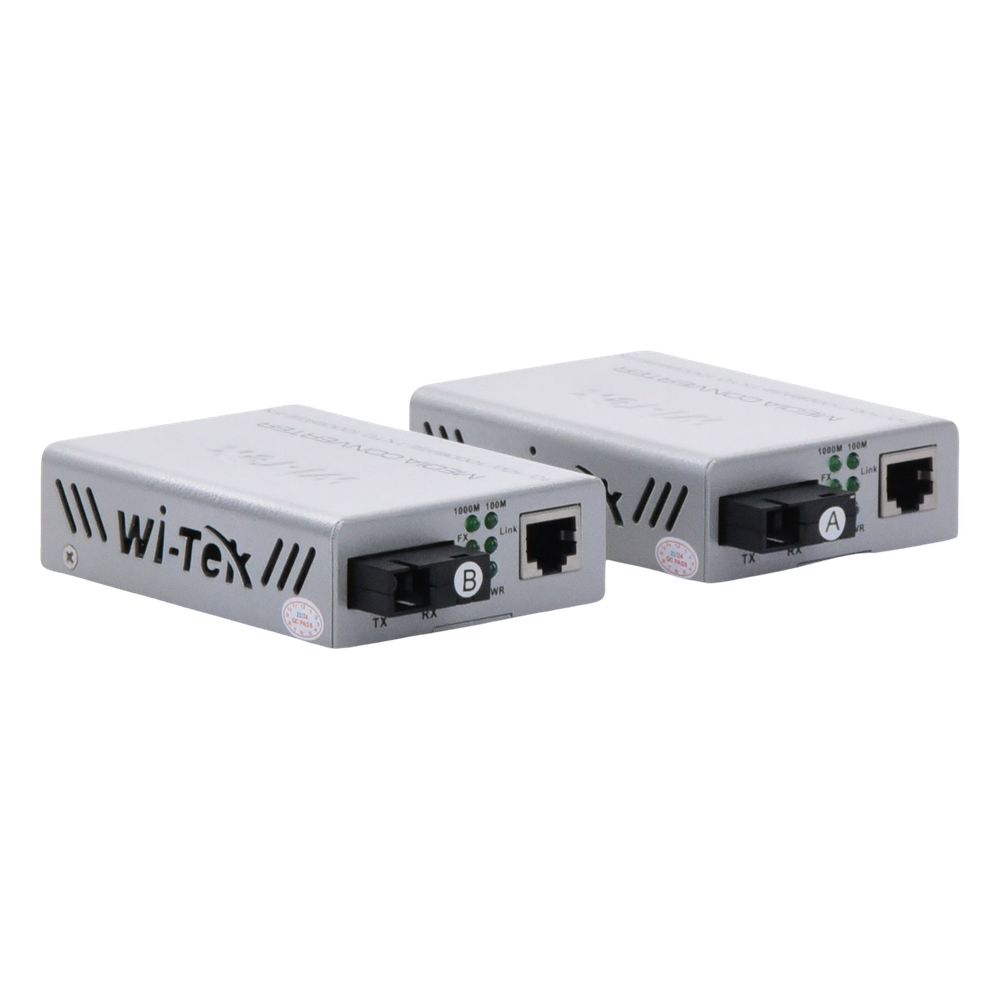 Convertidor de Medios / Alcance 20 km / 1 Puerto SC/UPC 1000 Mbps / 1 Puerto RJ45 1000 Mbps / Longitud de Onda Tx 1310nm Rx 1550nm / Par A y B WI-TEK - Imagen 4