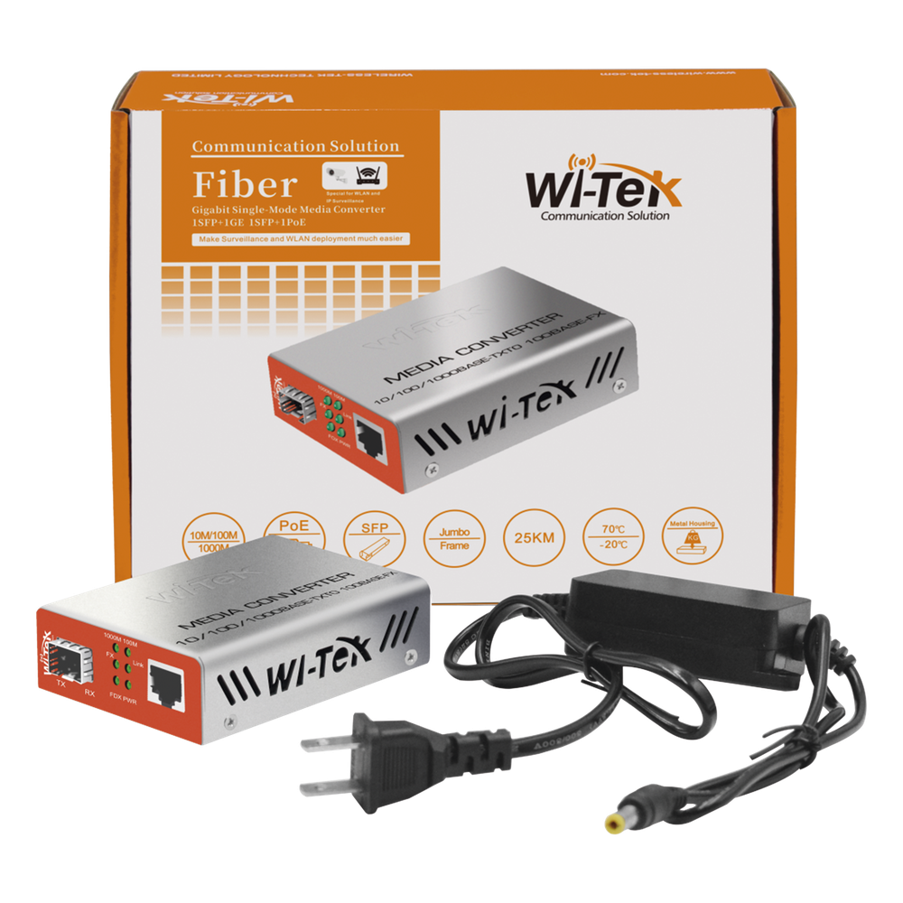 Convertidor de Medios RJ45 100/1000 Mbps + SFP 1000 Mbps WI-TEK - Imagen 3