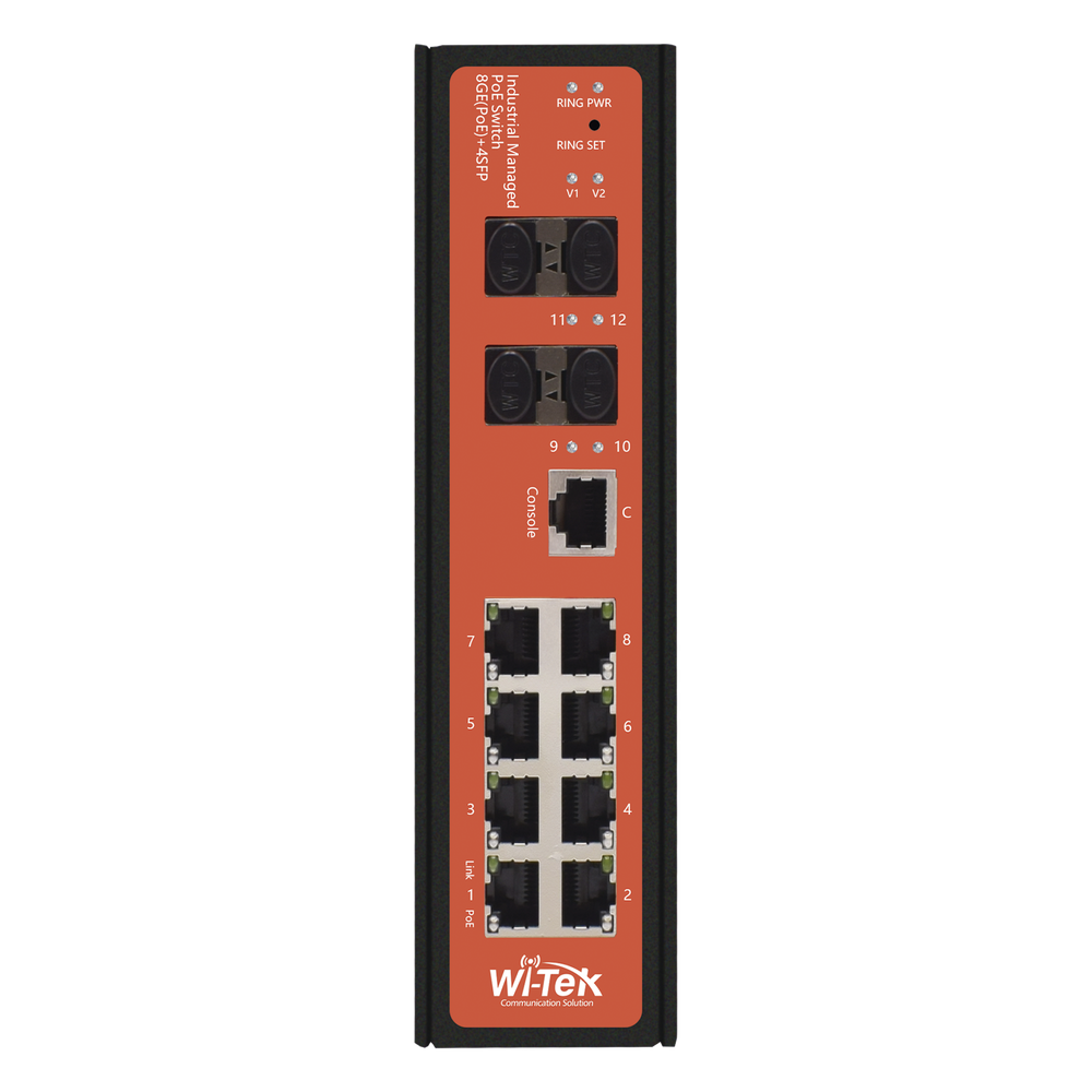Switch Industrial Administrable PoE / 8 Puertos / PoE Mixto 24V/48V / 802.3bt 60W / -40°C a 80°C / DIN Rail WI-TEK - Imagen 3