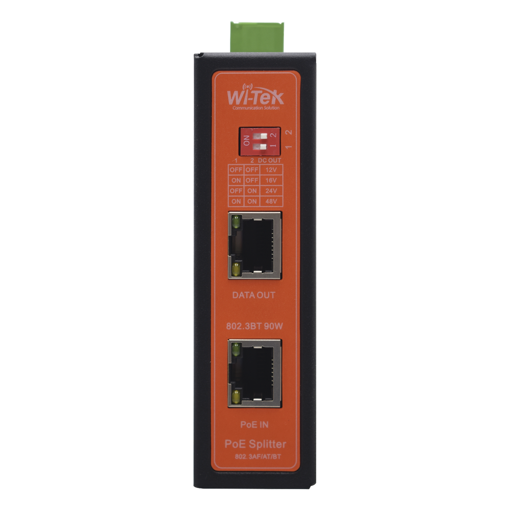 Splitter PoE IN hasta 90 W / Salida DC 12v/16V/24v o 48V / Carcasa metálica / Industrial soporte para riel DIN / Aplicaciones CCTV WI-TEK - Imagen 5