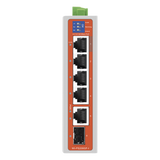 Switch Industrial PoE / 4 Puertos Fast Ethernet / 2 Uplink Gigabit / Alcance 250 m / Protección 6 kV WI-TEK - Imagen 1