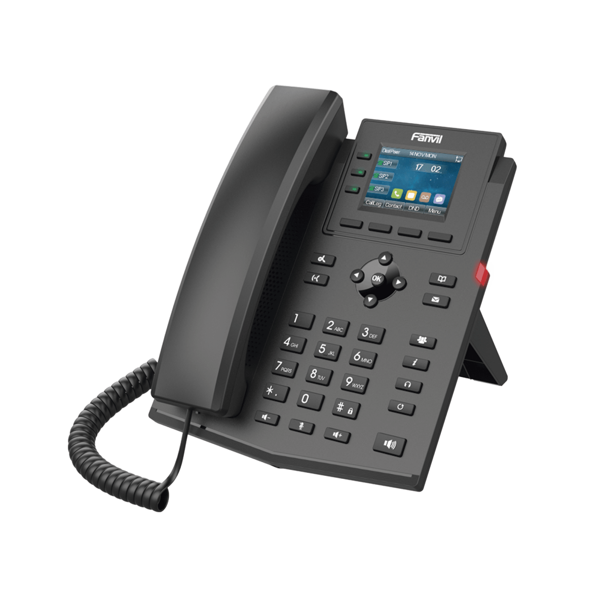 Teléfonos IPFANVILX303PTeléfono IP Empresarial 4 Líneas SIP Pantalla Color 2.4" PoE Conferencia Opus Fanvil X303P - SILYMX