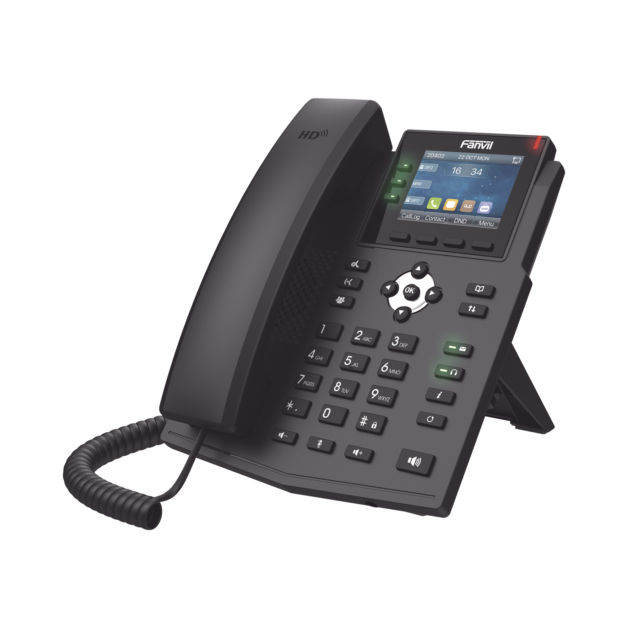 Teléfono IP Empresarial 6 Líneas SIP Pantalla Color 2.8 Pulgadas Puertos Gigabit PoE Conferencia de 3 Vías FANVIL - Imagen 2
