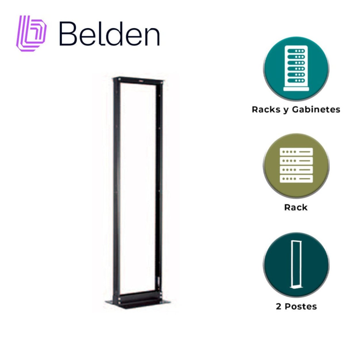 Racks AbiertosBELDENXDR8419-310NRack Vertical 2 Postes 45UR 7 Pies 19" Certificado UL Belden XDR8419 - 310N - SILYMX