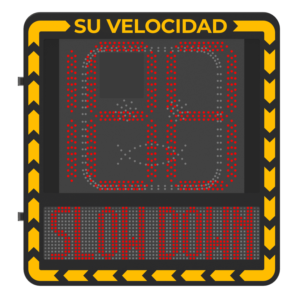 Display LED para Control de Velocidad / Alcance Visual 100 m (328 ft) / Indicación por Código de Colores / IP66 / Wi-Fi y Ethernet / Radar Compatible HIKVISION - Imagen 1