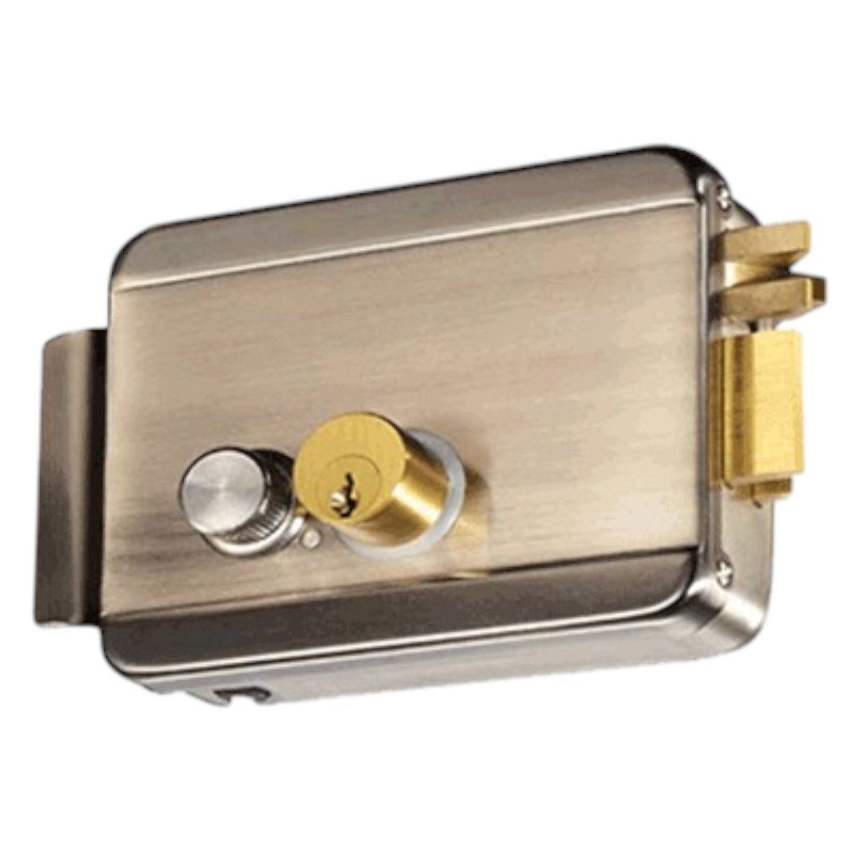 Cerradura Eléctrica Derecha Carcasa Metálica Apertura con Botón y Llave ABK-702B-R - SILYMX