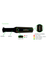 Detectores de MetalZKTECOZK-D180Detector de Metales Portátil Alta Sensibilidad Batería Recargable 40 Horas Alarma Visual Sonora Vibración ZKTECO ZK - D180 - SILYMX