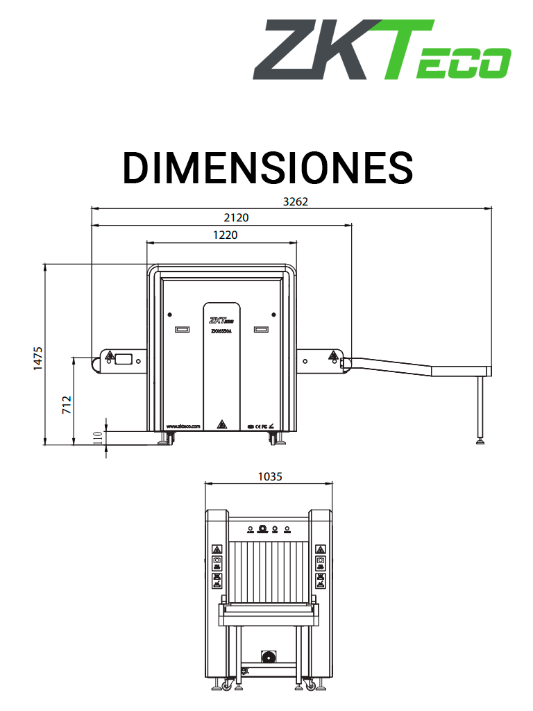 ZKTECO ZKX6550 Máquina de Rayos X con energía doble, túnel para equipaje de 65 x 50 cm, estación de monitoreo, escaneo bidireccional / Puesta en marcha y capacitación en sitio incluida - Imagen 3