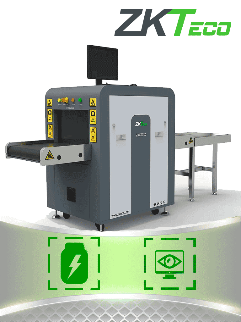 ZKTECO ZKX5030A - Máquina de Rayos X con energía simple, túnel para equipaje de 50 x 30 cm y capacitación en sitio incluida. - Imagen 1