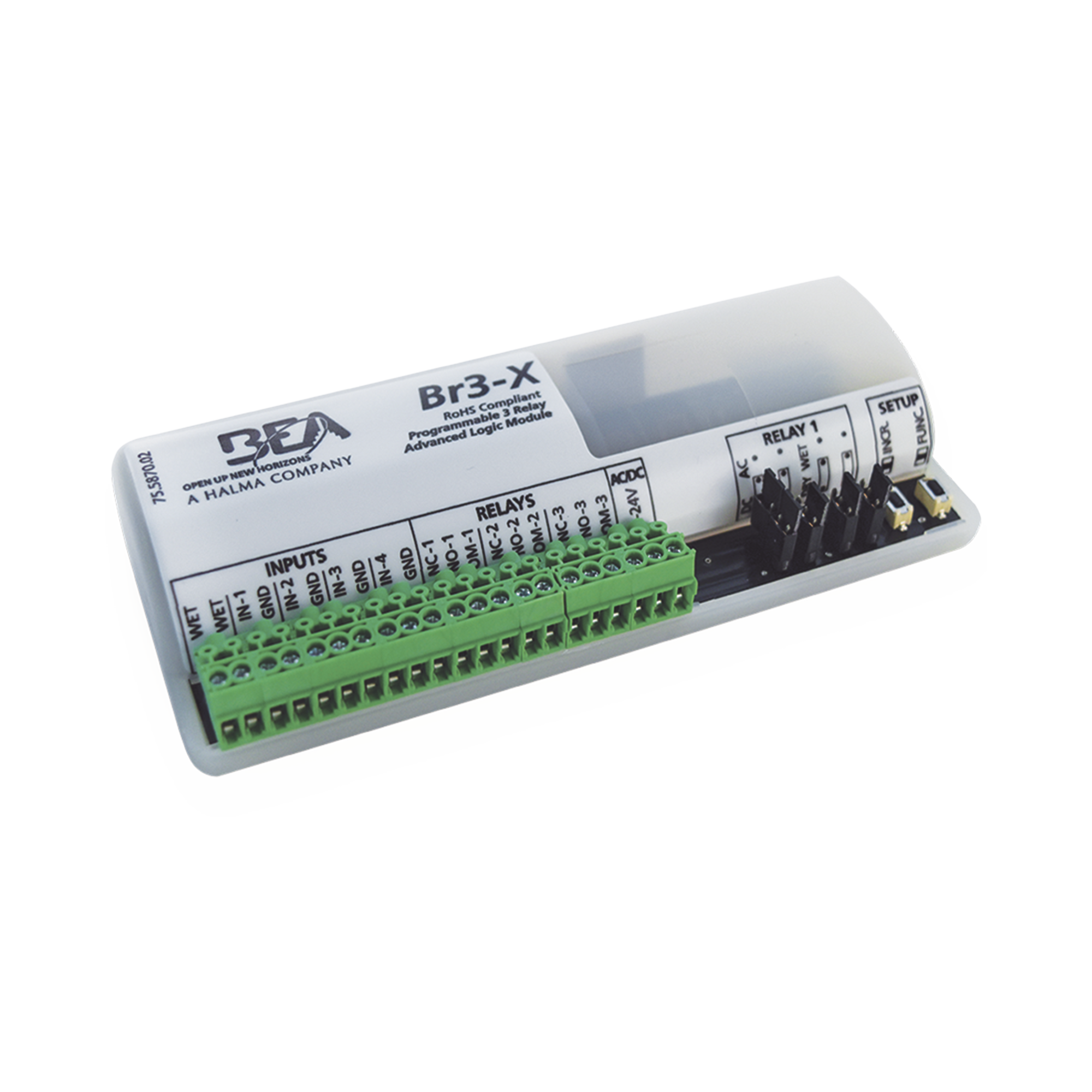 MODULO PROGRAMABLE CON 3 SALIDAS DE RELEVADOR / 5 ENTRADAS / 13 FUNCIONES LÓGICAS PROGRAMABLES - SILYMX
