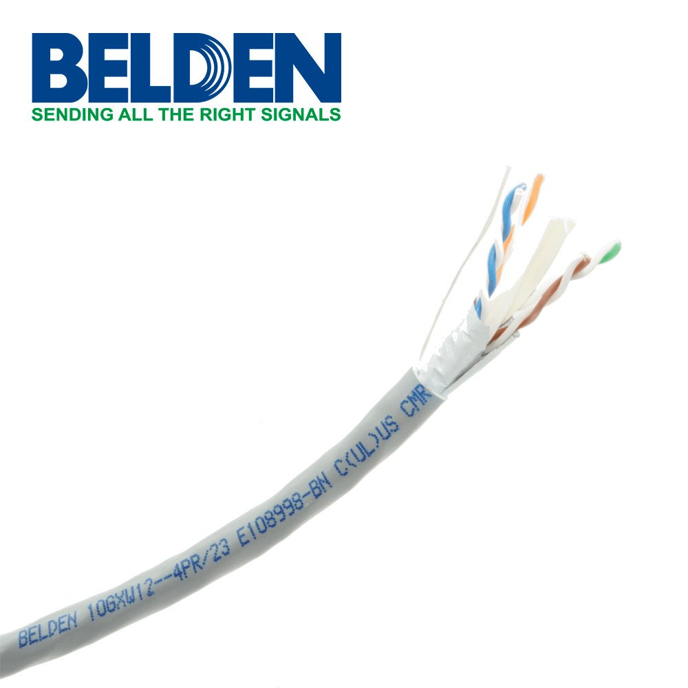 Bobina de Cable UTP Cat6a Belden CMR Riser Gris 305 Metros 10GXW12 0081000 - SILYMX