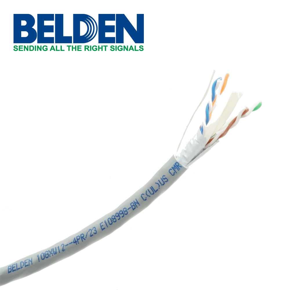 Bobina de Cable UTP Cat6a Belden CMR Riser Gris 305 Metros 10GXW12 0081000