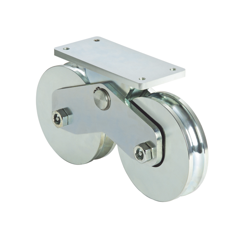 Rueda Doble de 12 cm / Capacidad Para Puertas de hasta 1200 kg / Canal Tipo U - SILYMX