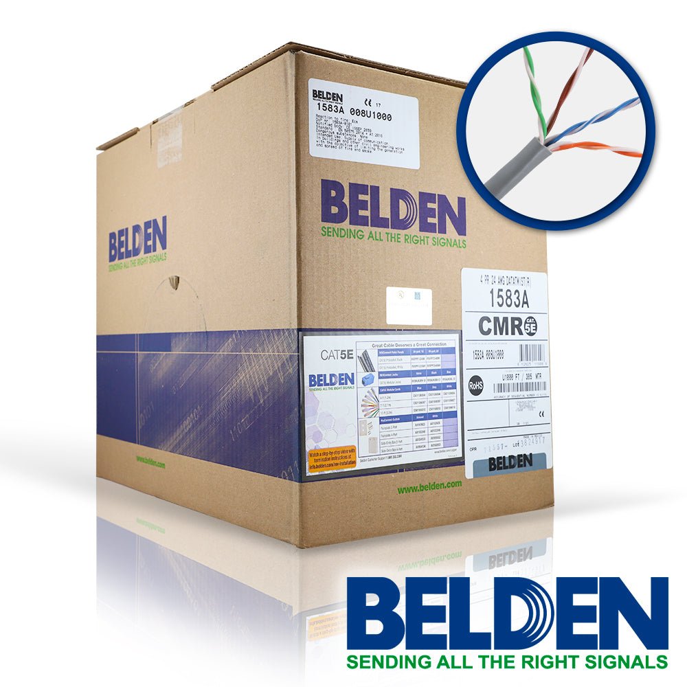 Bobina de Cable Belden Cat5e UTP 305 Metros Gris 1583A 008U1000 - SILYMX