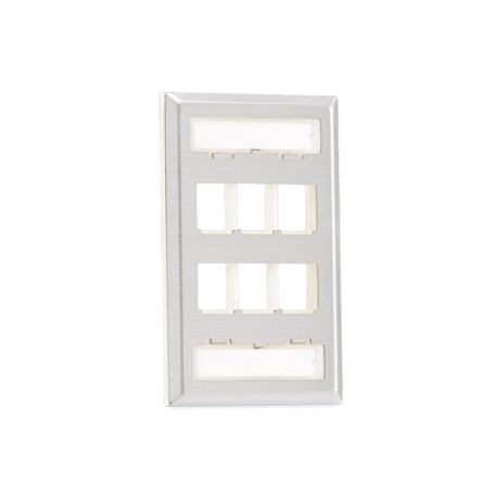 Placa De Pared Clasica 6 Puertos Modulo Keystone Etiquetable Color Blanco - SILYMX