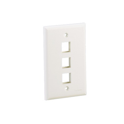 Placa De Pared Clasica 3 Puertos Modulo Keystone Color Blanco Mate - SILYMX
