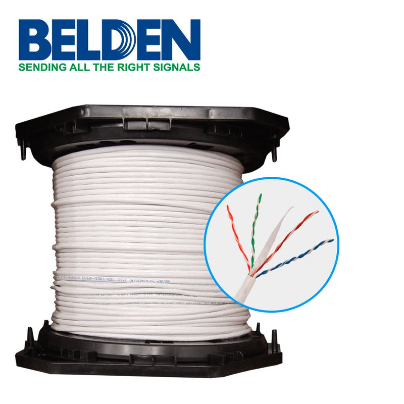 Bobina de Cable Belden Cat6 UTP 305 Metros Blanco 2412 009A1000 - SILYMX