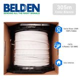 Bobina de Cable Belden Cat6 UTP 305 Metros Blanco 2412 009A1000 - SILYMX