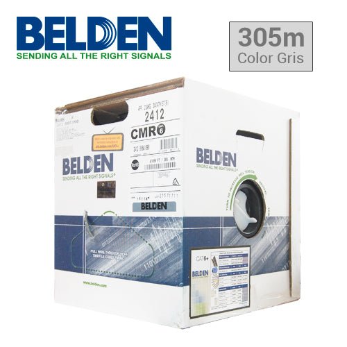 Bobina de Cable Belden Cat6+ UTP 305 Metros Gris 2412 0081000 - SILYMX