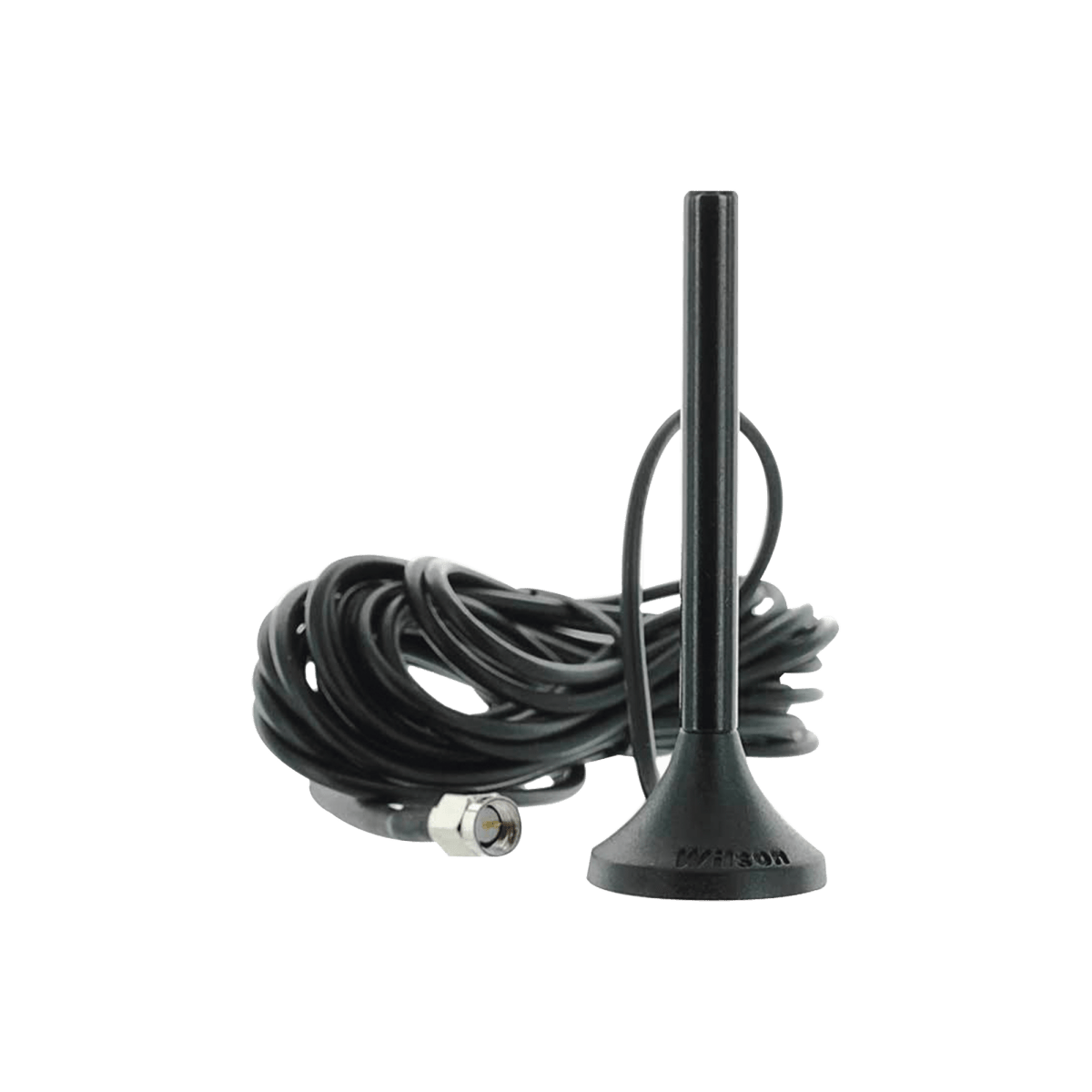 Antena Mini de Montaje Magnético, con cable RG174 y conector SMA macho | Rango de Frecuencias 700-960 MHz, 1710-2270 MHz | Ganancia Máxima 3.1 dB - SILYMX