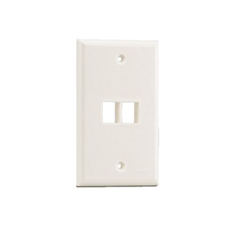 Placa De Pared Clasica 2 Puertos Modulo Keystone Color Blanco Mate - SILYMX