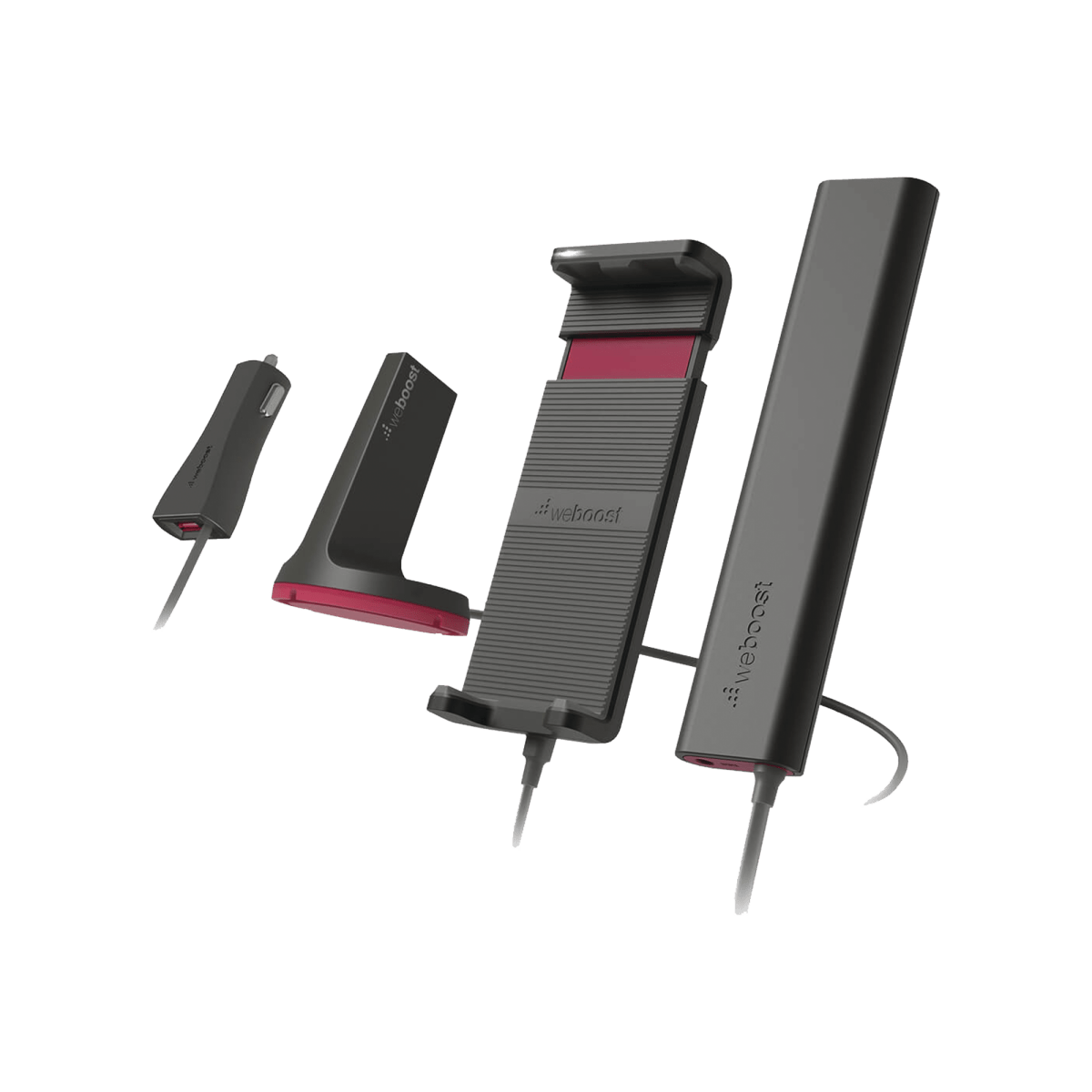 Kit Amplificador de señal celular 4G LTE, 3G y VOZ. Especial para vehículos donde el conductor o copiloto requiere la mayor concentración de señal. Soporta un usuario y múltiples operadores. - SILYMX