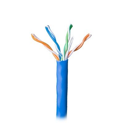 Bobina de cable par trenzado nivel 5 (CAT 5e), CMR, de color azul, de 4 pares de conductores sólidos de cobre AWG 24, para aplicaciones de CCTV/Redes de datos/IP Megapixel/Control RS485 - SILYMX