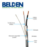 Bobina de Cable Belden 2x14 Blindado de Señal 305 Metros Gris 305m 5100FE 0081000 - SILYMX