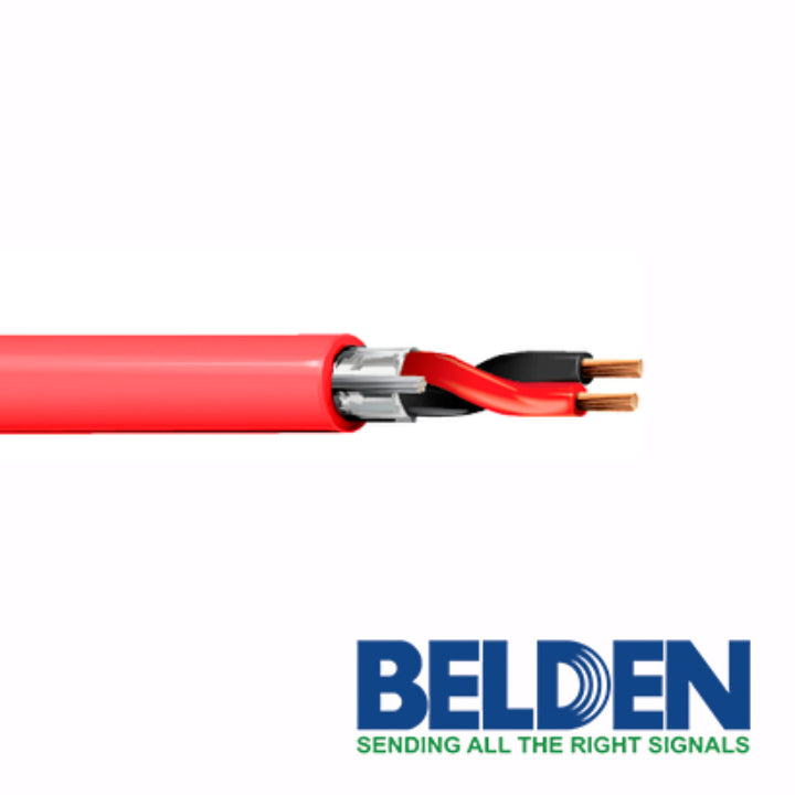 Bobina de Cable Belden 2x16 AWG Blindado CMR RISER Color Rojo 305 Metros 5200FE 0021000