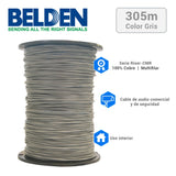 Bobina de Cable Belden 2x22 AWG CMR 305 Metros Gris - SILYMX