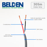 Bobina de Cable Belden 2x22 AWG CMR 305 Metros Gris - SILYMX