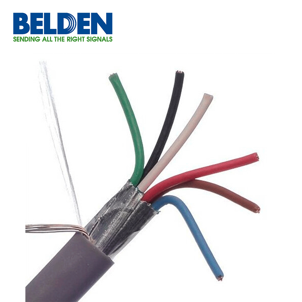 Bobina de Cable Belden 6x22 AWG CMR-RISER Blindado Gris 305 Metros 5504FE 0081000 - SILYMX