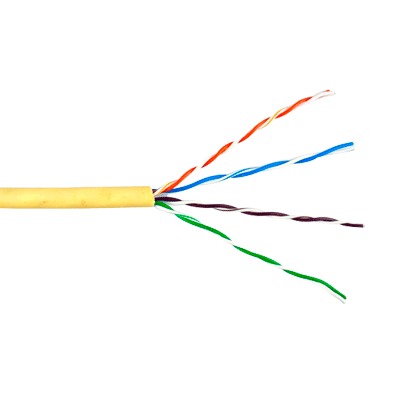 Bobina de cable de 305 metros, UTP Cat6 Riser, de color Amarillo, UL, CMR, probado a 350 Mhz, para aplicaciones de CCTV / redes de datos/ IP megapixel / control rs485 - SILYMX