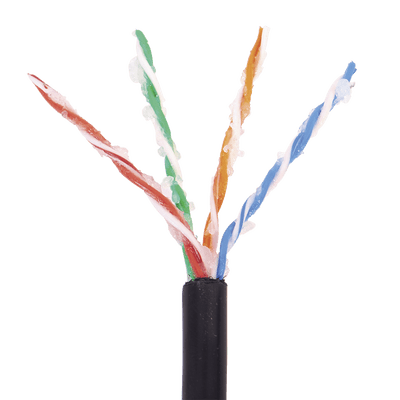 Bobina de 1000 ft ( 305 m ) Cat5e con gel para exterior, color Negro, para aplicaciones en sistemas de redes de datos y cableado estructurado.Uso intemperie - SILYMX