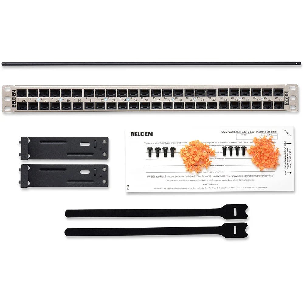 Belden Panel de Parcheo 10GX Ultra HD Cat6a 48 Puertos Negro AX103264 - SILYMX