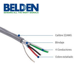 Bobina de Cable Belden 4x22 AWG Blindado Estañado Para instrumentación 305 Metros 8723 0601000 - SILYMX