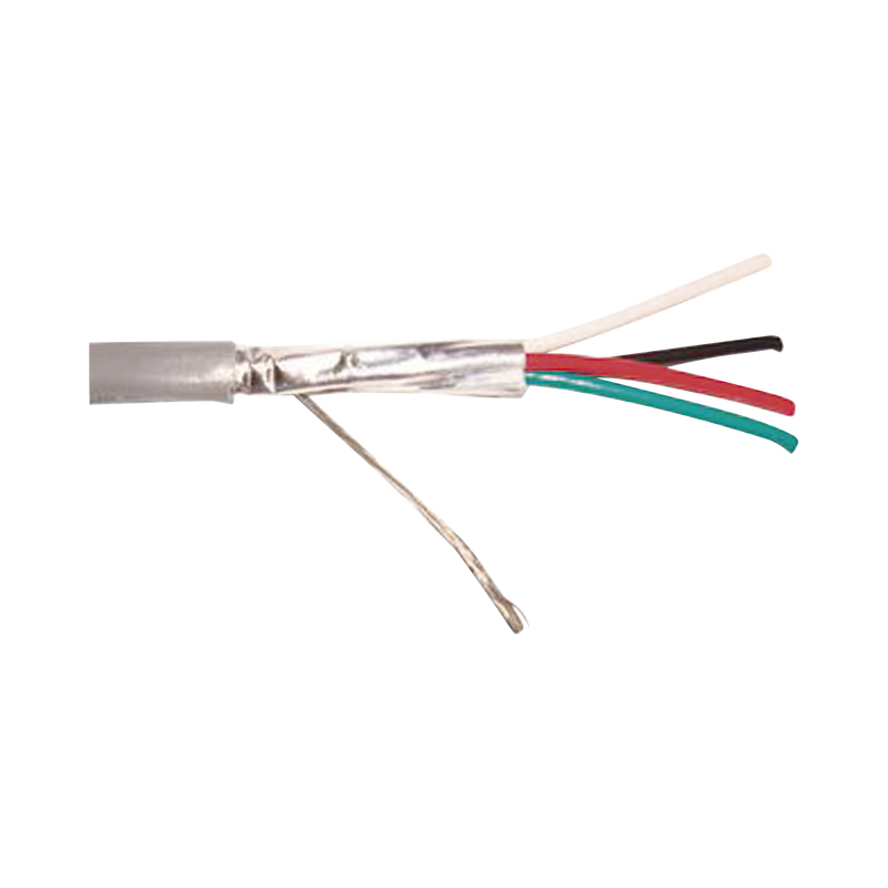 Bobina de cable Viakon 4x18 AWG Calibre 18 Blindado Riser UL 305 Metros Gris - SILYMX