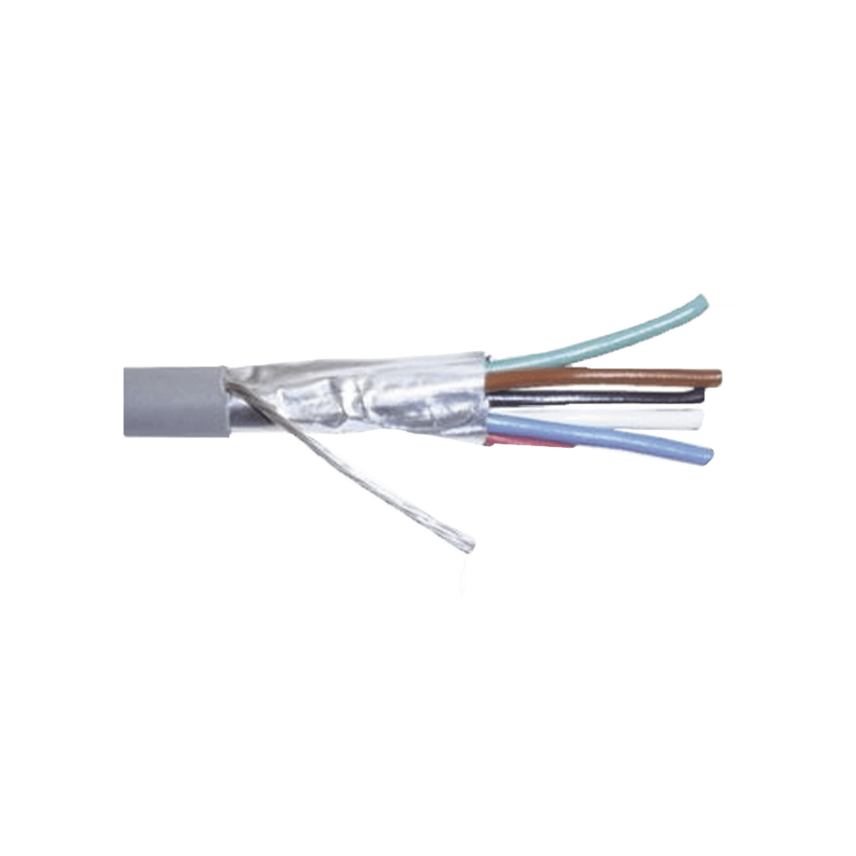 Cable Calibre 22, CMR, 6 Conductores, Blindado, 305 metros, Color Gris - SILYMX