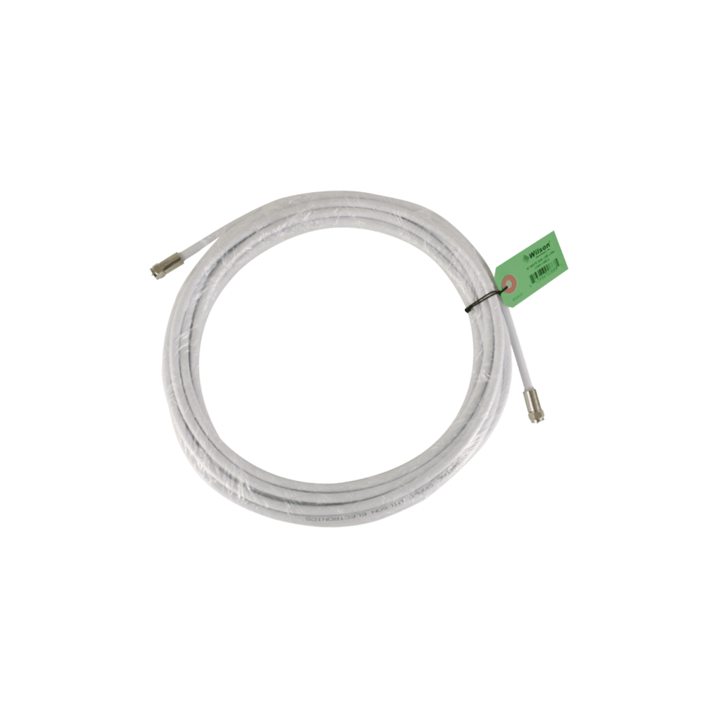 Jumper Coaxial con Cable Tipo RG-6 en Color Blanco de 9.14 Metros de Longitud y Conectores F Macho en Ambos Extremos. 75 Ohm de Impedancia. - SILYMX