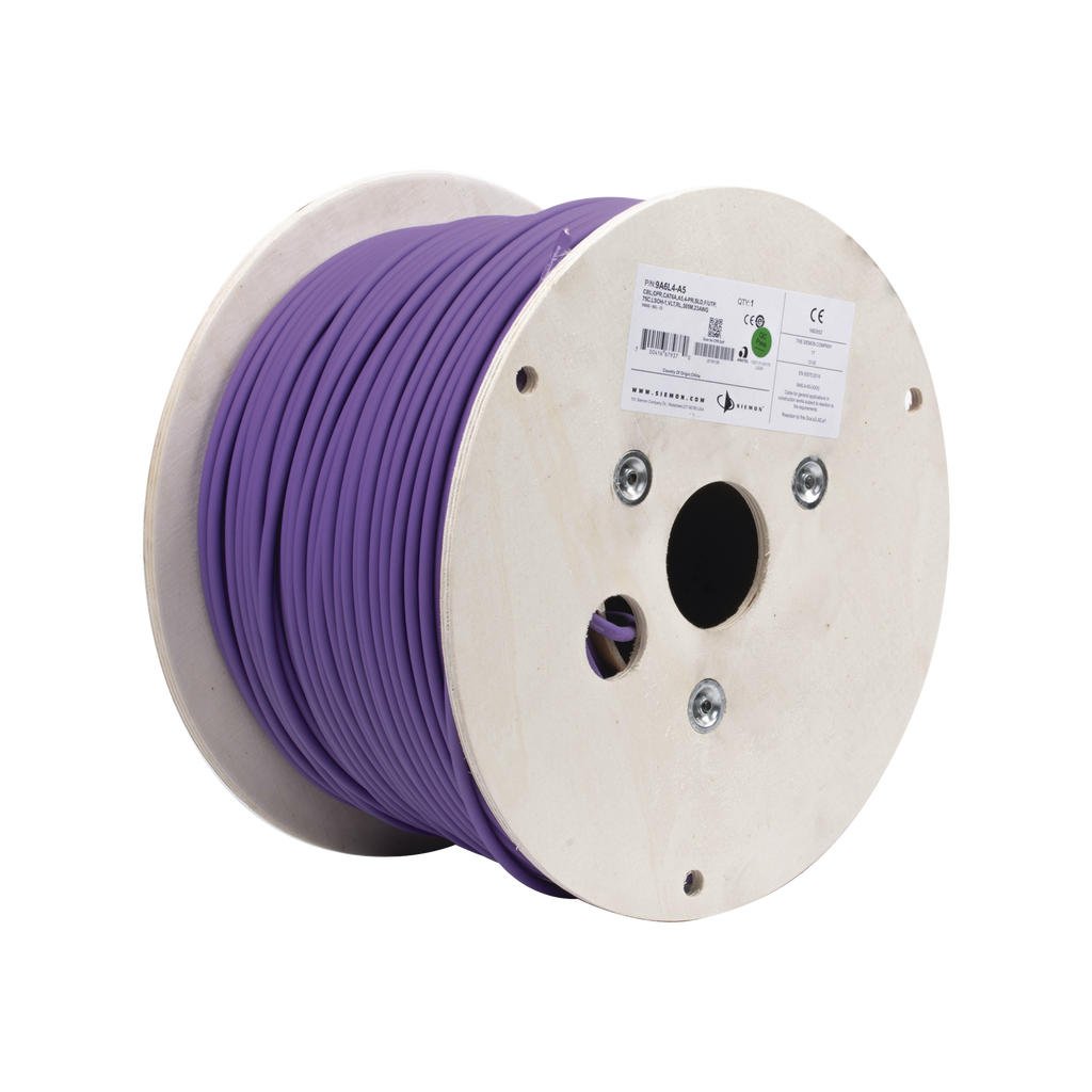 Bobina de Cable Blindado F/UTP de 4 Pares, Z-MAX, Cat6A, Soporte de Aplicaciones 10GBase-T, LS0H (Libre de Gases Toxicos), Color Violeta, 305m - SILYMX